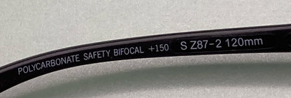 NEW UNDERCOVER EYEWEAR SR206CLR BLACK W/ CLEAR LENS READER 1.5 SAFETY GLASSES