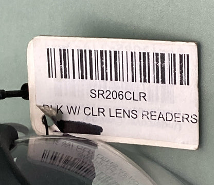 NEW UNDERCOVER EYEWEAR SR206CLR BLACK W/ CLEAR LENS READER 1.5 SAFETY GLASSES