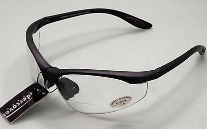 NEW UNDERCOVER EYEWEAR SR206CLR BLACK W/ CLEAR LENS READER 1.5 SAFETY GLASSES