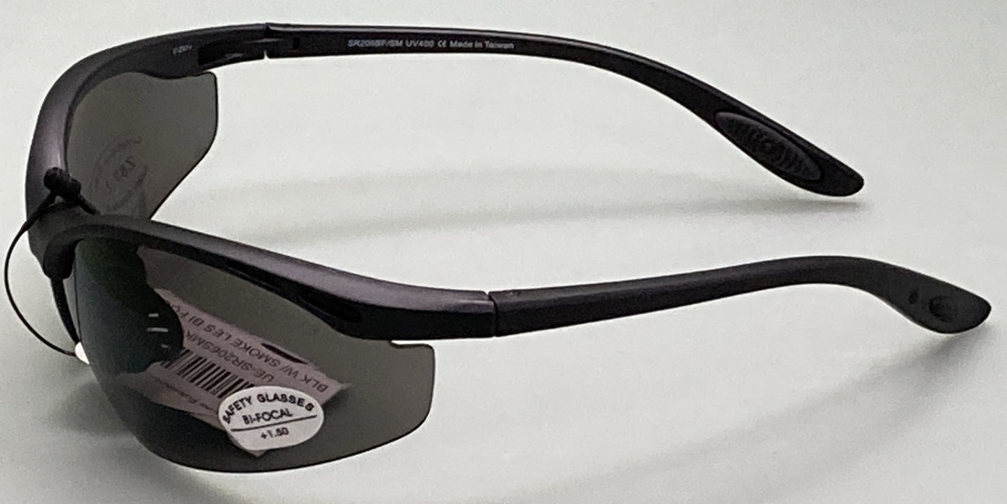 NEW UNDERCOVER EYEWEAR UESR206SMK BLACK W/ SMOKE LENS BIFOCAL 1.5 SUNGLASSES