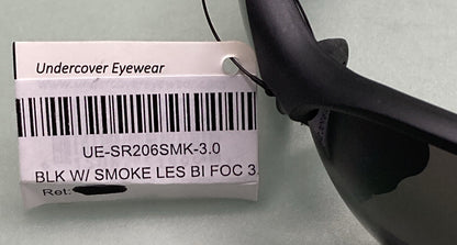 NEW UNDERCOVER EYEWEAR UESR206SMK BLACK W/ SMOKE LENS BIFOCAL 3.0 SUNGLASSES