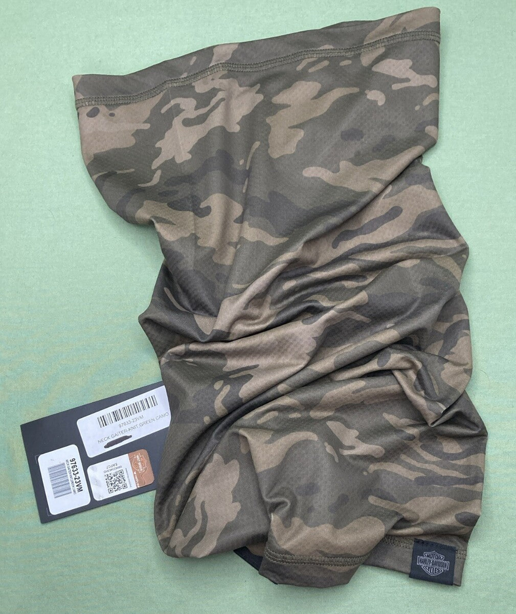 NEW HARLEY DAVIDSON 97633-23VM MEN'S GREEN CAMO KNIT NECK GAITER
