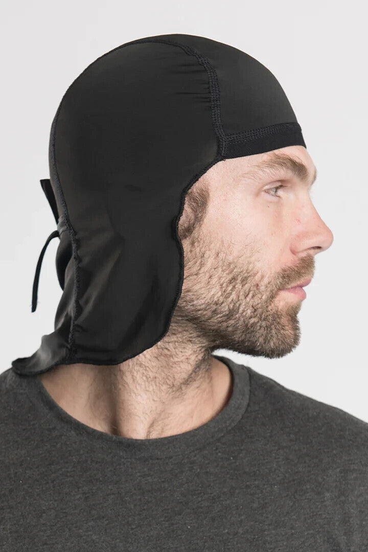 NEW HAIR GLOVE 57800 SKULL CAP SOAKER BLACK W/ TAIL S/M