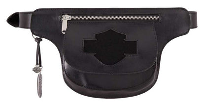 NEW HARLEY DAVIDSON HDWBT11548 Women's Lita Leather Belt W/Rem Hip Bag Black M