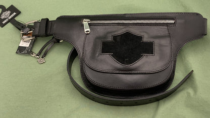 NEW HARLEY DAVIDSON HDWBT11548 Women's Lita Leather Belt W/Rem Hip Bag Black M