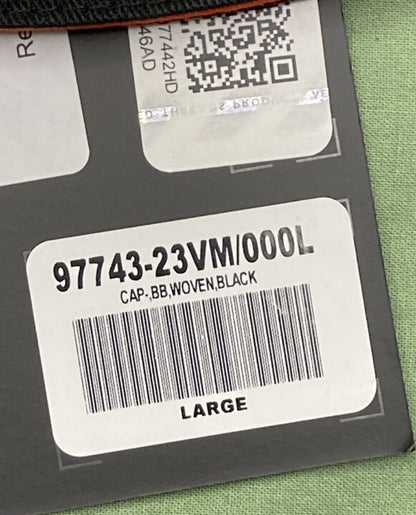 NEW HARLEY DAVIDSON 97743-23VM MEN'S LARGE B&S BLACK WOVEN FITTED BB CAP 7-3/8