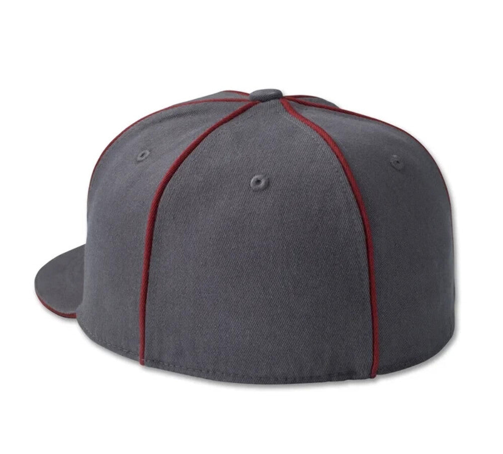 NEW HARLEY DAVIDSON 97744-23VM MEN'S MED B&S DARK GREY WOVEN FITTED BB CAP 7-1/4