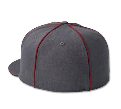 NEW HARLEY DAVIDSON 97744-23VM MEN'S MED B&S DARK GREY WOVEN FITTED BB CAP 7-1/4