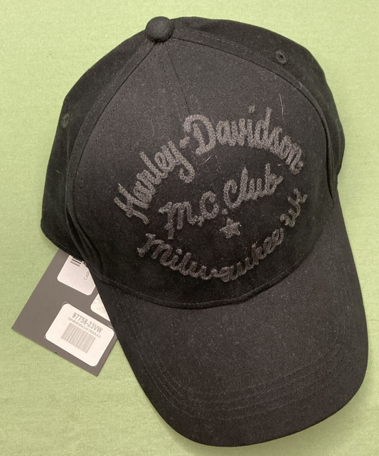 NEW GENUINE HARLEY DAVIDSON 97758-23VW WOMEN'S CLUB CREW BLACK BB CAP
