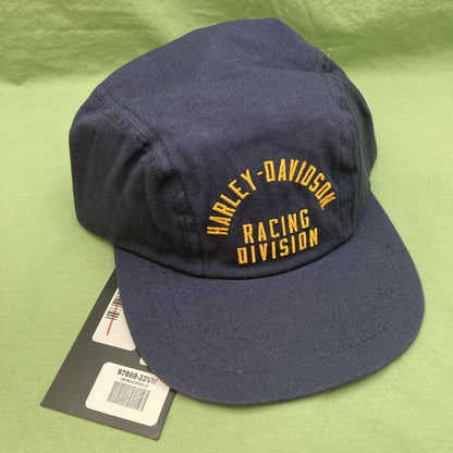 NEW HARLEY DAVIDSON 97668-22VM MEN'S ADJUSTABLE BB HD BLUE RACING CAP