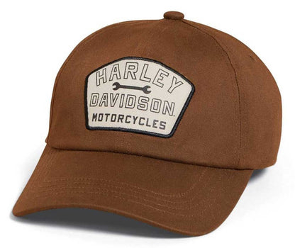 NEW HARLEY DAVIDSON 97679-23VM MEN'S STRETCH FIT M/L BROWN Waxed Canvas Cap