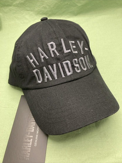 NEW GENUINE HARLEY DAVIDSON 97672-22VM MEN'S WOVEN BLACK BB CAP