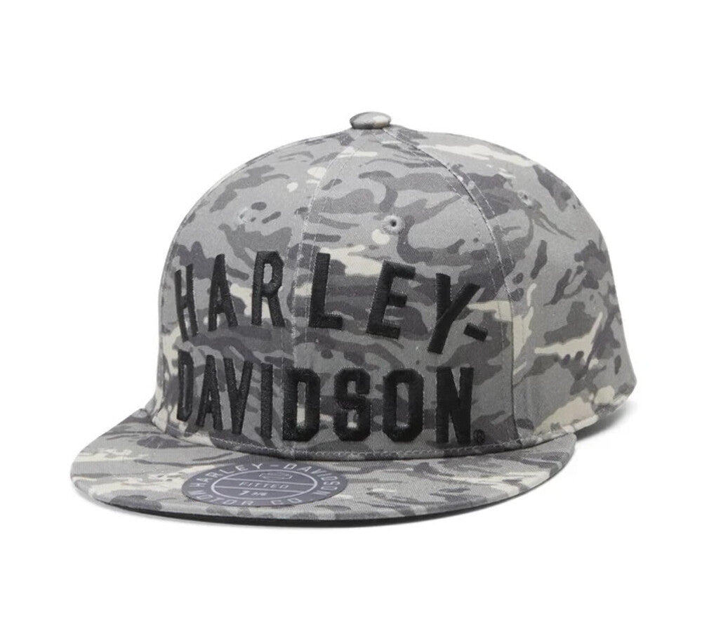 NEW GENUINE HARLEY DAVIDSON 97601-23VM MEN'S WOVEN RACER FRONT GREY CAP 7-3/8