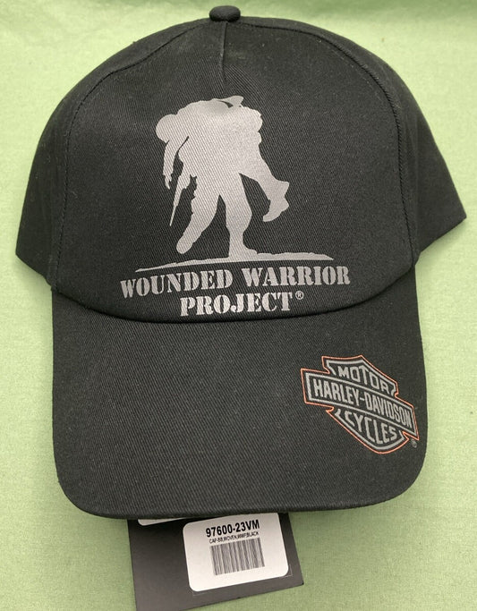 NEW GENUINE HARLEY DAVIDSON 97600-23VM MEN'S WWP ADJUSTABLE BLACK CAP