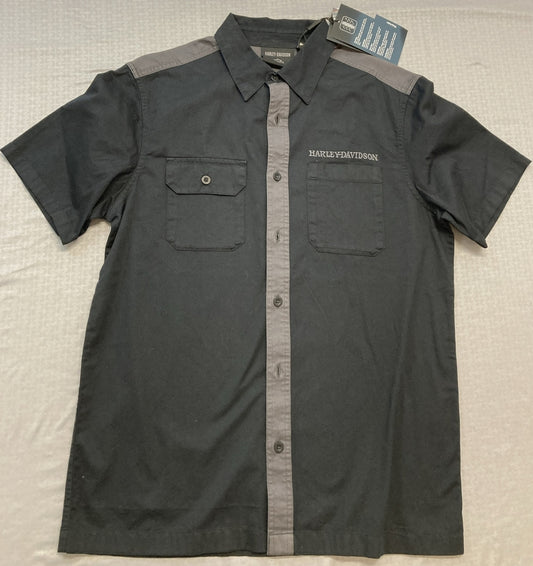 NEW GENUINE HARLEY DAVIDSON 96395-22VM MEN'S M WILLIE G SKULL WOVEN BLACK SHIRT