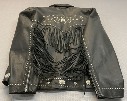 NEW STEEL COWGIRL 4265 WOMEN'S 5XL BLACK FRINGE LEATHER JACKET