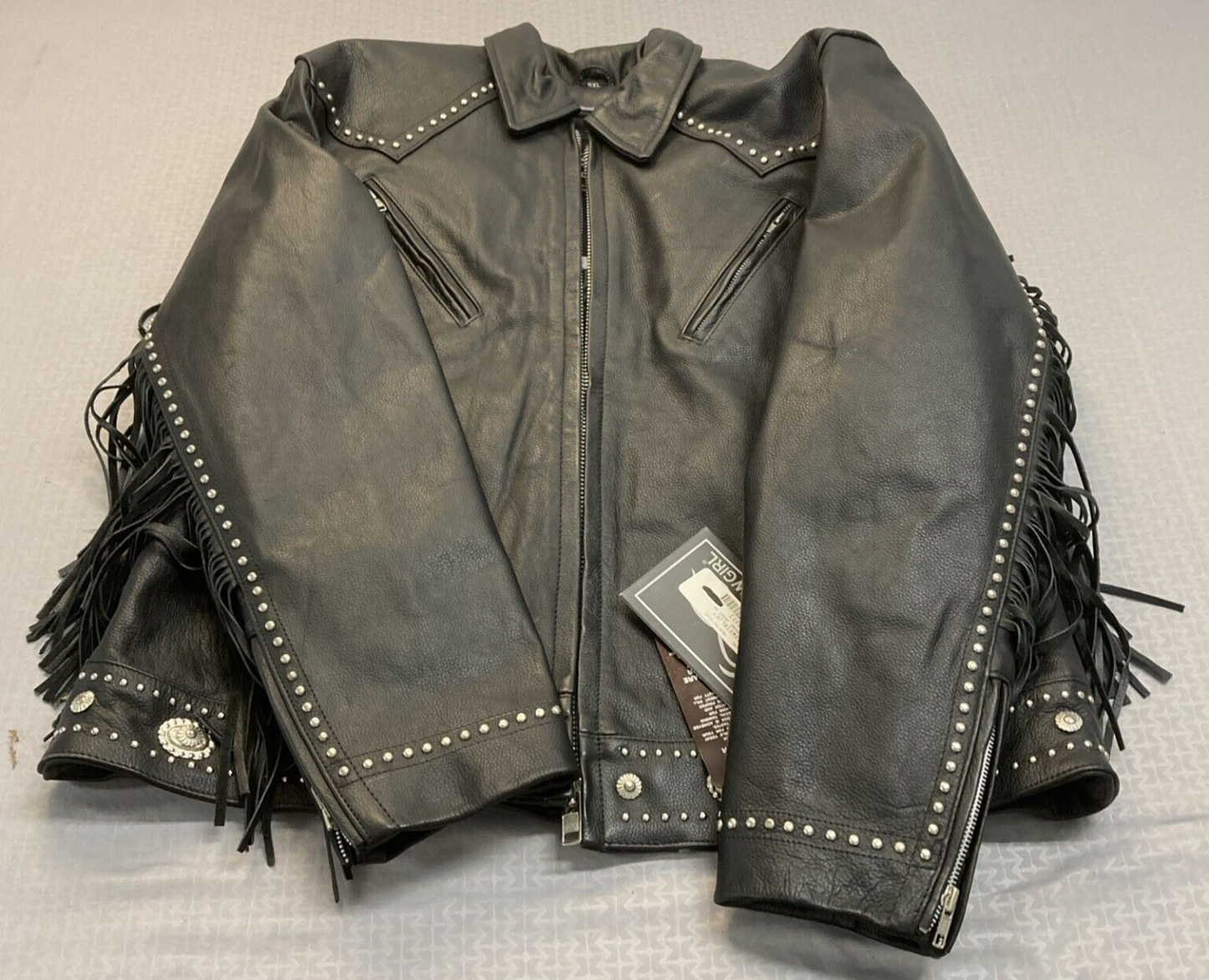 NEW STEEL COWGIRL 4265 WOMEN'S 5XL BLACK FRINGE LEATHER JACKET