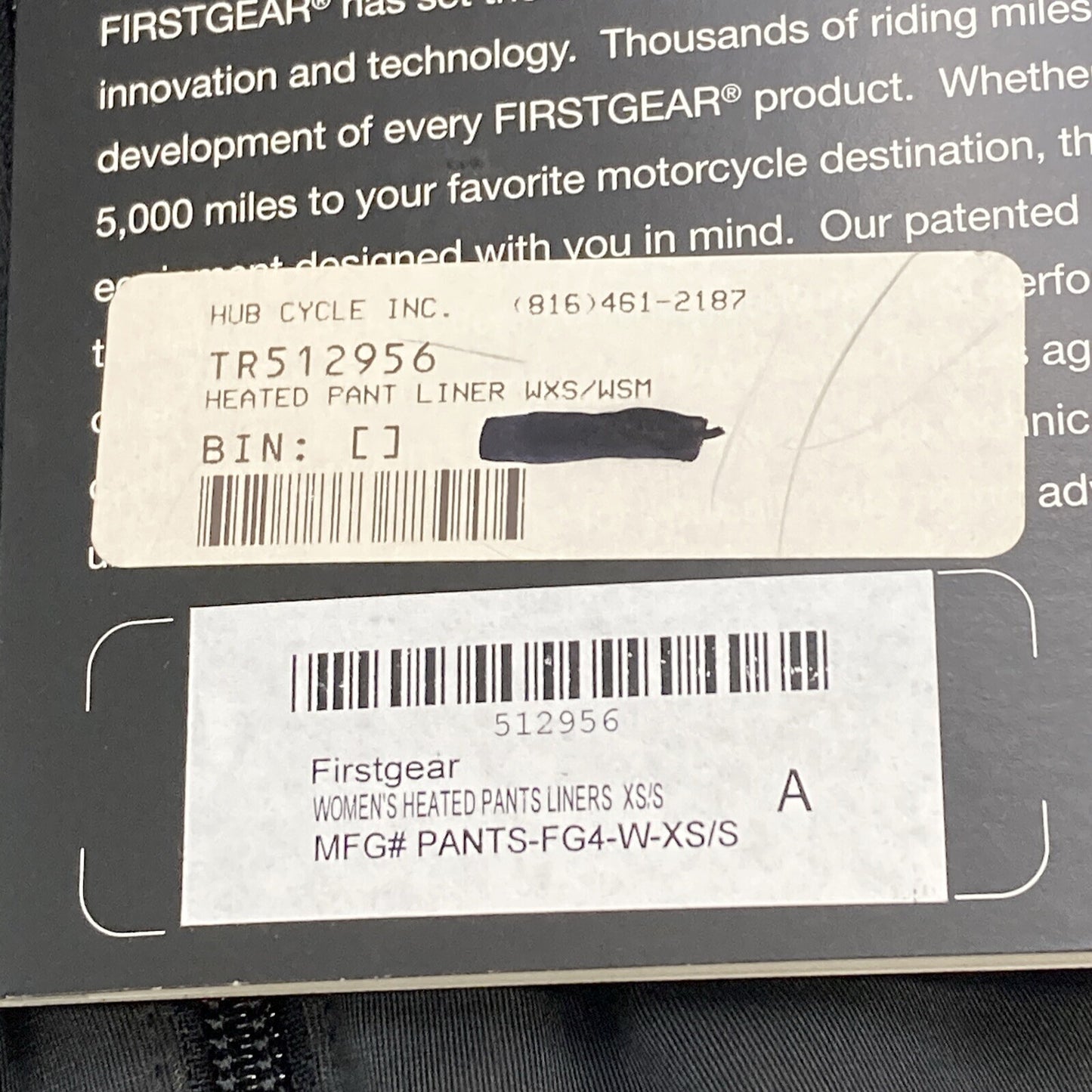 NEW FIRSTGEAR 512956 WOMEN'S XSMALL/SMALL BLACK HEATED PANT LINER