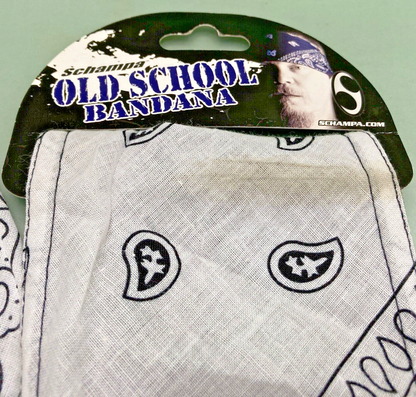NEW GENUINE SCHAMPA OSB1-208 OLD SCHOOL BANDANA WHT/BLK HWS2008