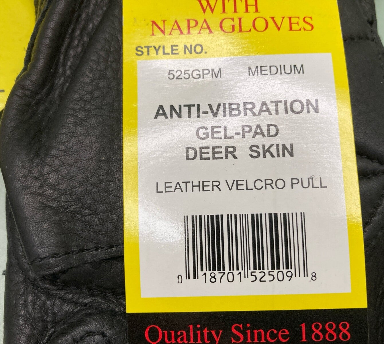 NEW GENUINE NAPA GLOVE CO. 525GPM MEDIUM, FINGERLESS DEERSKIN GLOVE