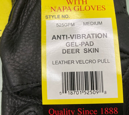 NEW GENUINE NAPA GLOVE CO. 525GPM MEDIUM, FINGERLESS DEERSKIN GLOVE