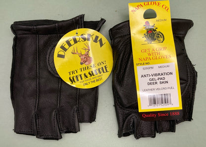 NEW GENUINE NAPA GLOVE CO. 525GPM MEDIUM, FINGERLESS DEERSKIN GLOVE