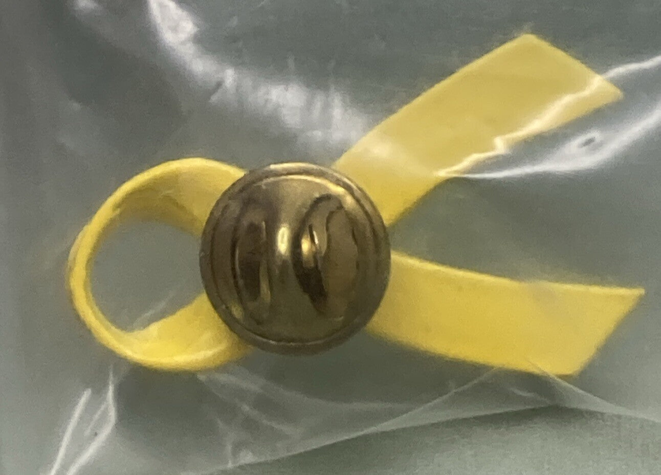 NEW GENUINE YELLOW SUPPORT OUR TROOPS MILITARY PIN FOR HAT VEST OR LAPEL