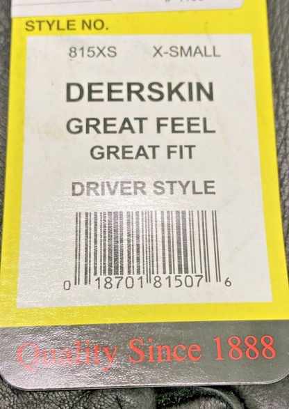 NEW GENUINE NAPA GLOVE CO. 815XS X-SMALL DEERSKIN DRIVER STYLE GLOVE