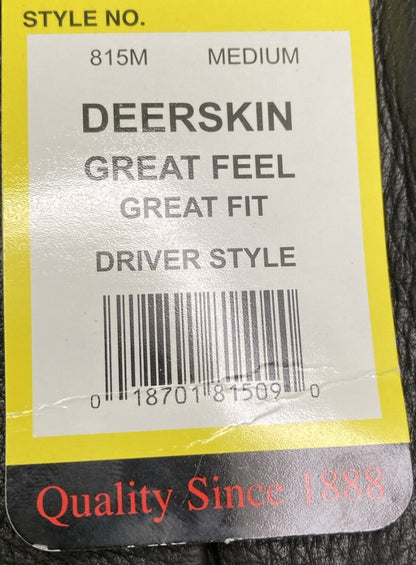 NEW GENUINE NAPA GLOVE CO. 815M MEDIUM DEERSKIN DRIVER STYLE GLOVES
