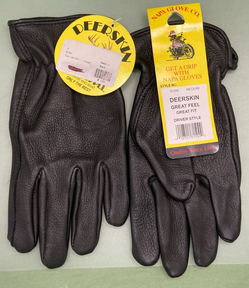 NEW GENUINE NAPA GLOVE CO. 815M MEDIUM DEERSKIN DRIVER STYLE GLOVES