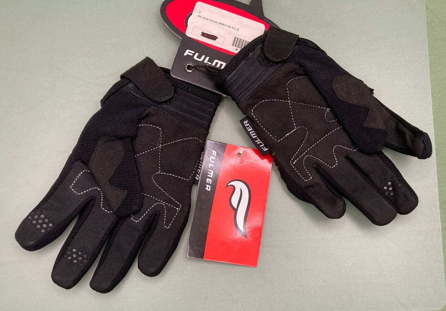 NEW GENUINE FULMER GMXK 1 BLK KIDS MX GLOVE SMALL