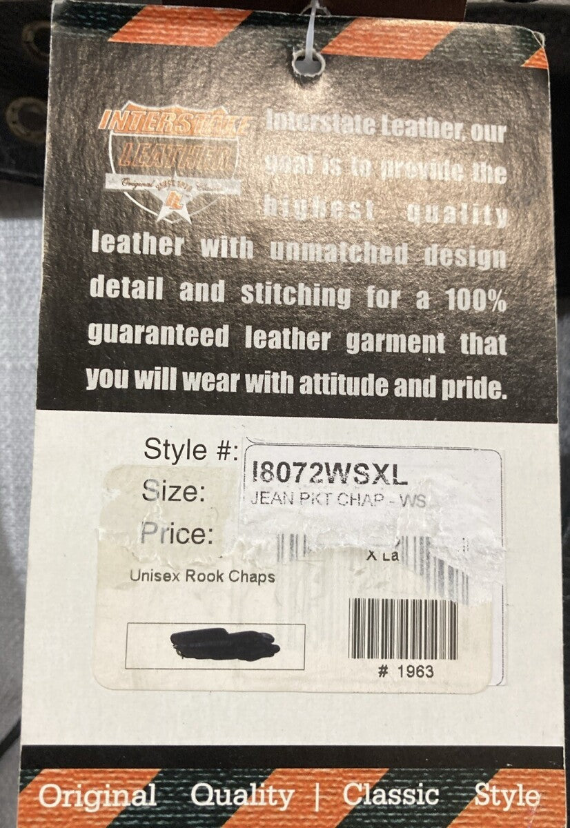 NEW GENUINE INTERSTATE LEATHER 18072WSXL JEAN PKT CHAP XL