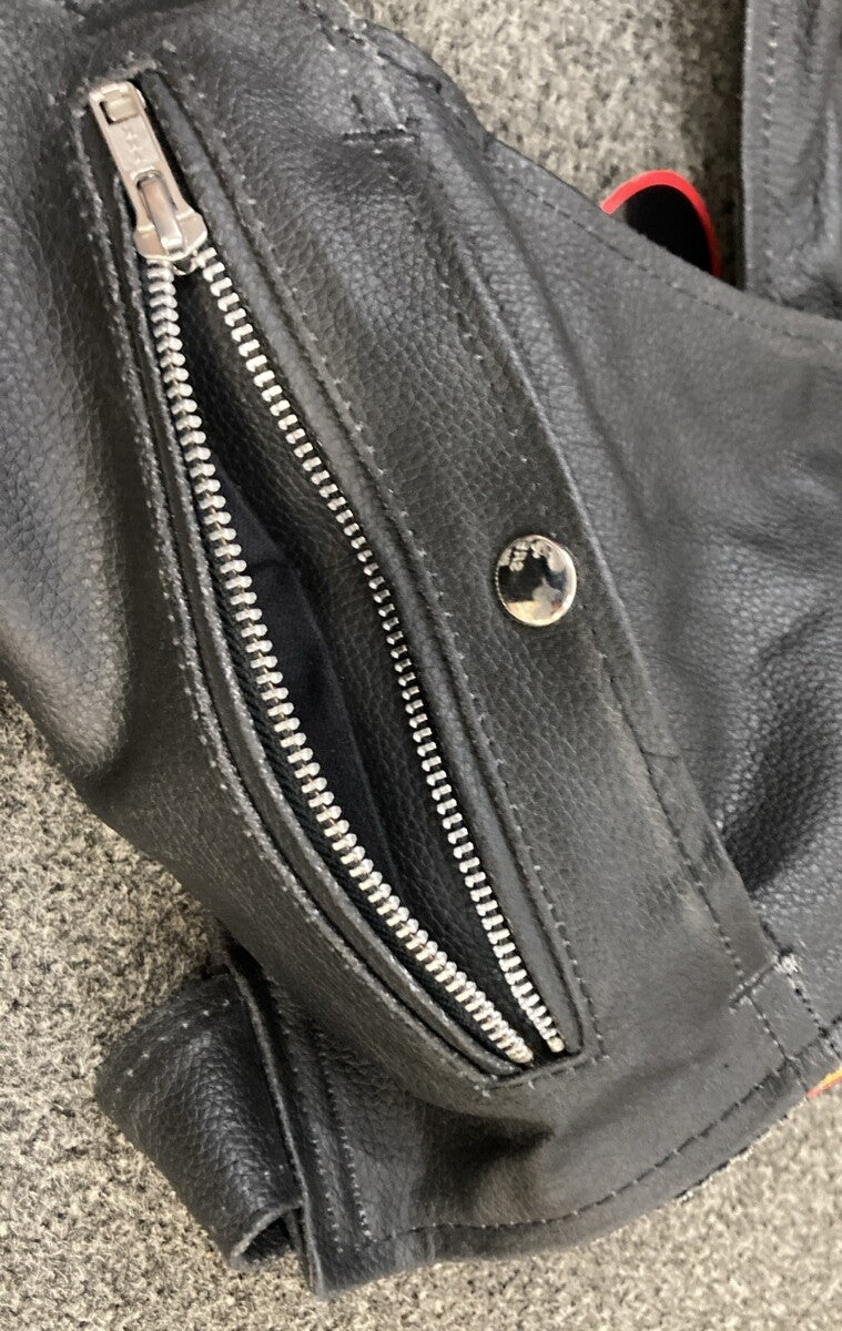 NEW GENUINE HOT LEATHERS CHM1006 4 POCKET CHAP W/ QUILT LINING SMALL