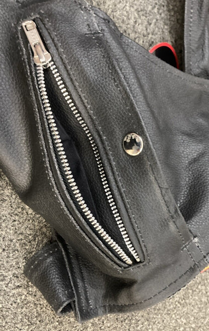 NEW GENUINE HOT LEATHERS CHM1006 4 POCKET CHAP W/ QUILT LINING SMALL
