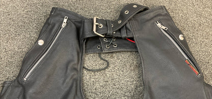 NEW GENUINE HOT LEATHERS CHM1006 4 POCKET CHAP W/ QUILT LINING SMALL