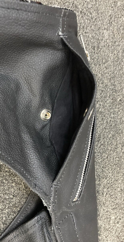 NEW GENUINE HOT LEATHERS CHM1006 4 POCKET CHAP W/ QUILT LINING SMALL