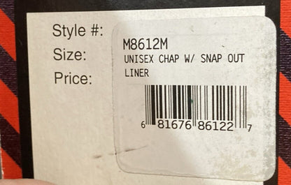 NEW MILWAUKEE LEATHER CHAP M8612M UNISEX KNIGHT CHAP, SNAP OUT THERMAL LINDE MED