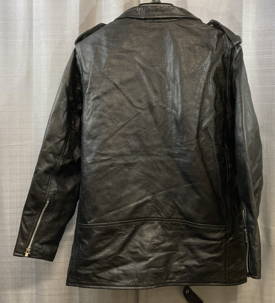 NEW GENUINE MUSTANG BIKER ESSENTIALS BLACK LEATHER JACKETS WOMAN SIZE 14