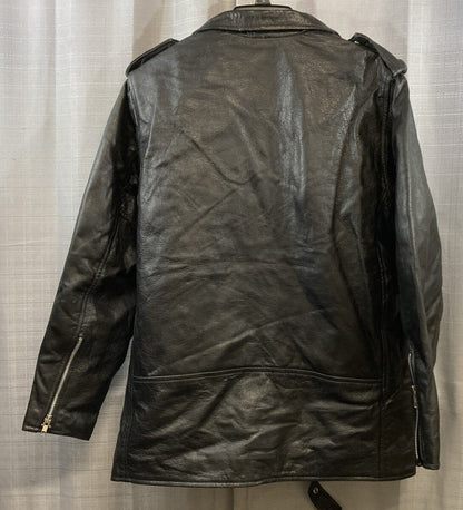 NEW GENUINE MUSTANG BIKER ESSENTIALS BLACK LEATHER JACKETS WOMAN SIZE 14