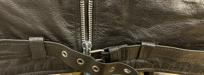 NEW GENUINE MUSTANG BIKER ESSENTIALS BLACK LEATHER JACKETS WOMAN SIZE 14