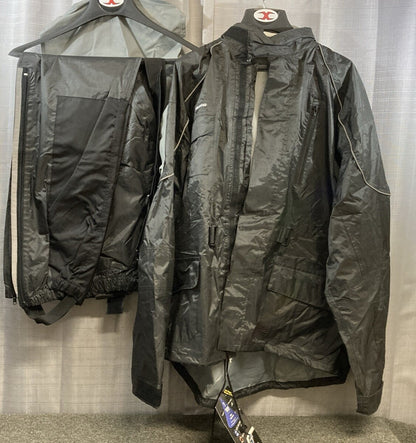 NEW GENUINE NELSON-RIGG AS-3000 ASTON 2-PIECE RAINSUIT BLACK, SIZE XL
