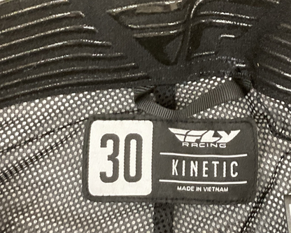 NEW GENUINE FLY RACING 377-53030 KINETIC RELOAD PANTS CHAR/BLK/IRIDIUM SZ30