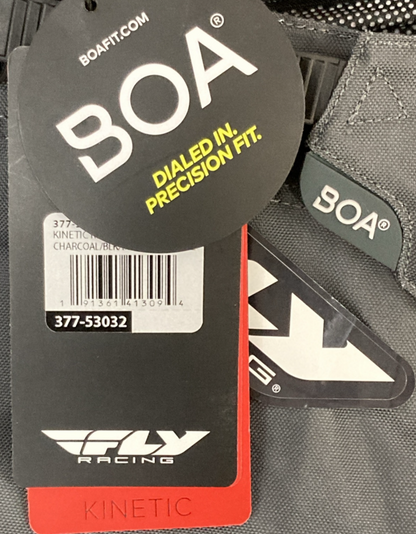 NEW GENUINE FLY RACING 377-53032 KINETIC RELOAD PANTS CHAR/BLK/IRIDIUM SZ32