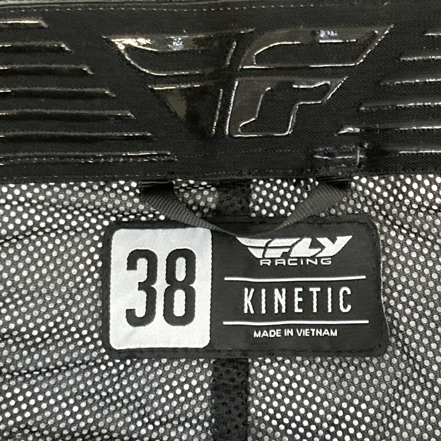 NEW GENUINE FLY RACING 377-53038 KINETIC RELOAD PANTS CHAR/BLK/IRIDIUM SZ38