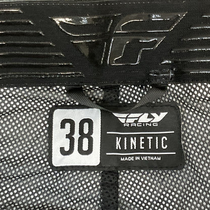 NEW GENUINE FLY RACING 377-53038 KINETIC RELOAD PANTS CHAR/BLK/IRIDIUM SZ38