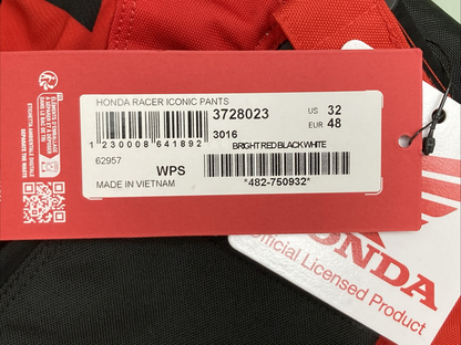NEW GENUINE ALPINESTARS 3728023 Honda Racer Iconic Pants BRIGHT RED SZ 32