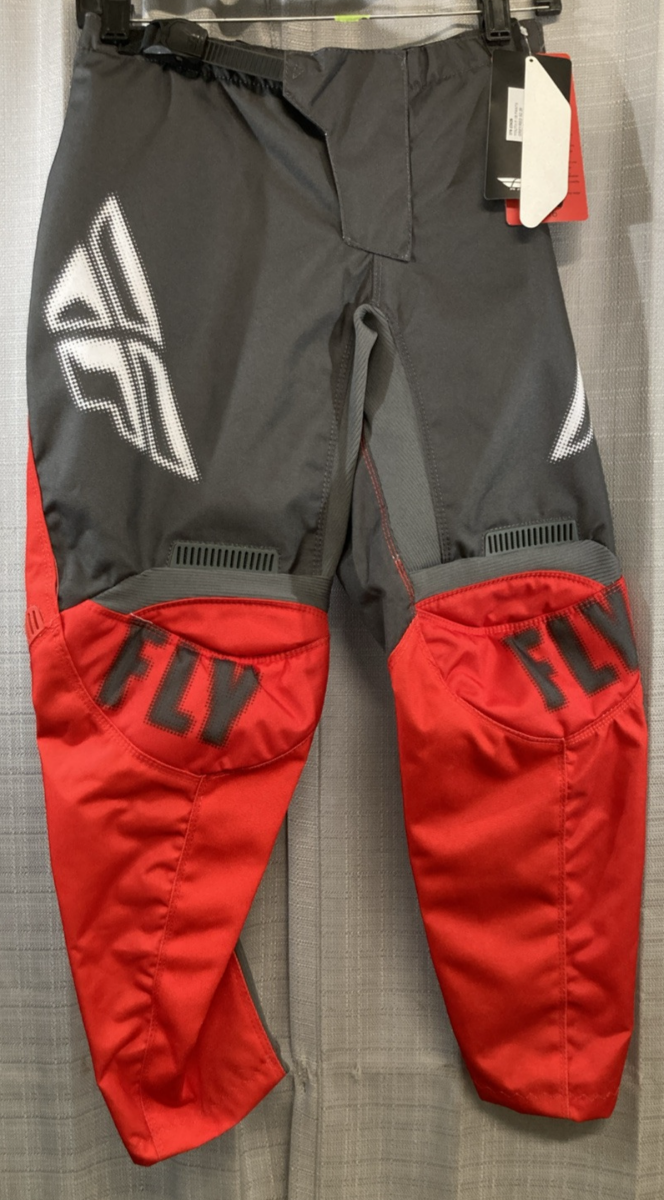 NEW GENUINE FLY RACING 376-23426 F-16 Youth Pants Gray/Red SZ 26