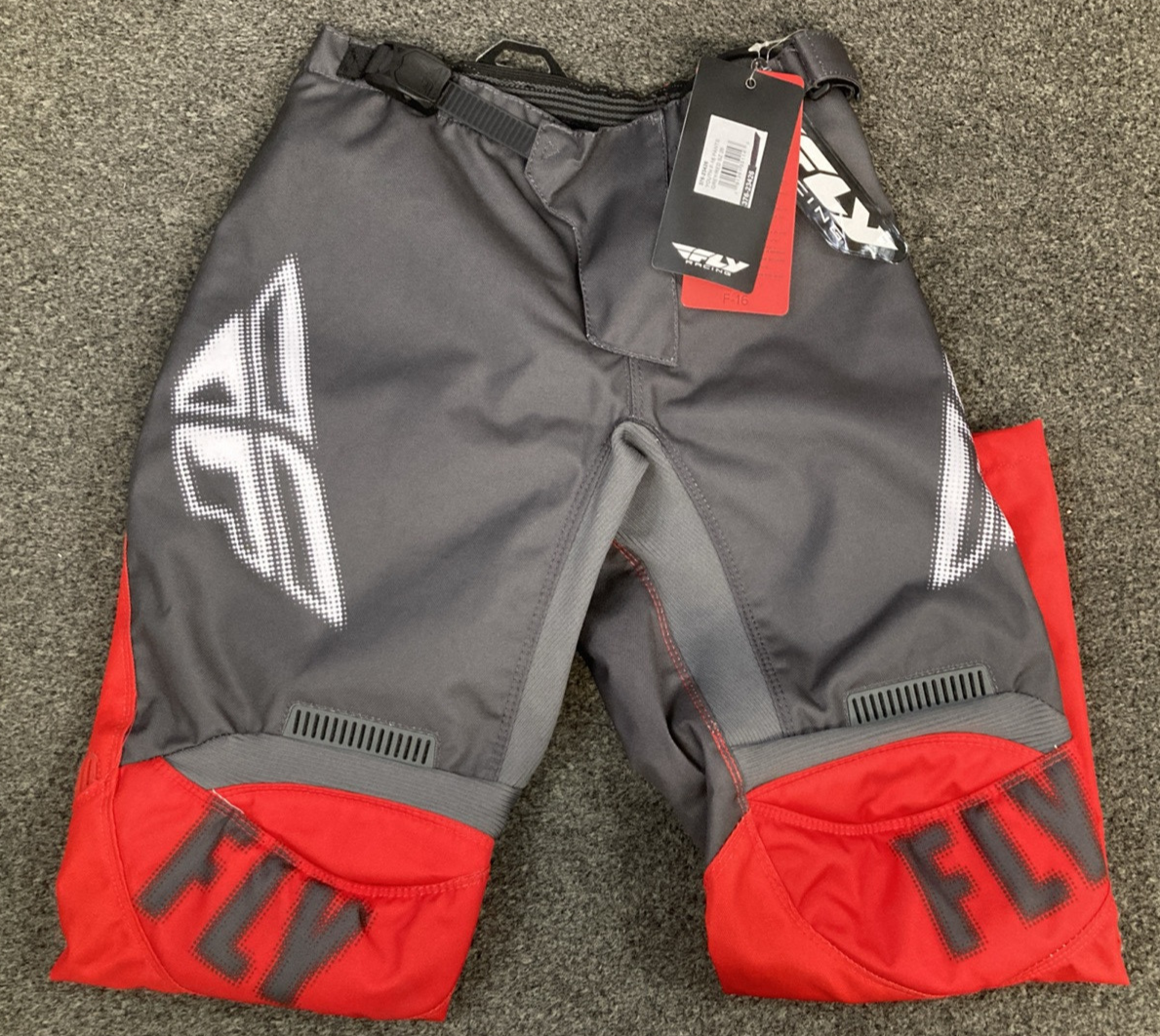 NEW GENUINE FLY RACING 376-23426 F-16 Youth Pants Gray/Red SZ 26