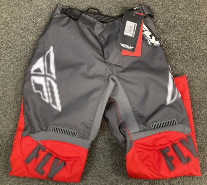 NEW GENUINE FLY RACING 376-23426 F-16 Youth Pants Gray/Red SZ 26