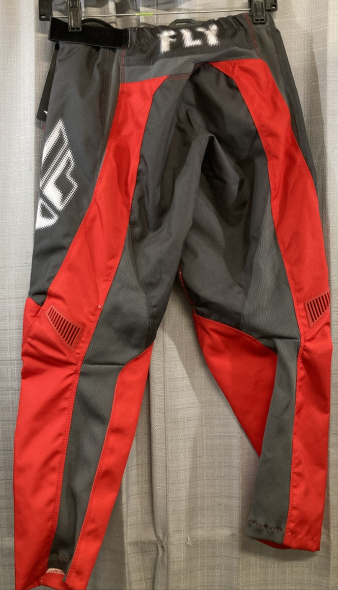NEW GENUINE FLY RACING 376-23426 F-16 Youth Pants Gray/Red SZ 26